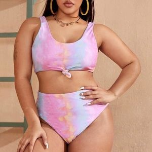 Plus Size Tie Dye Swim Suit